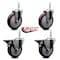Service Caster 5 Inch Maroon Polyurethane Wheel Swivel 58 Inch Threaded Stem Caster Set 2 Brakes SCC SCC-TS20S514-PPUB-MRN-58212-2-PLB-2 - alternate 4